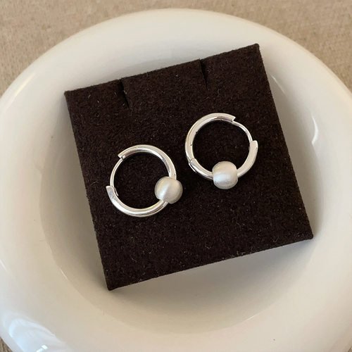 简约拉丝金属球圆形耳扣女小众个性精致时尚潮流优雅百搭耳环耳饰