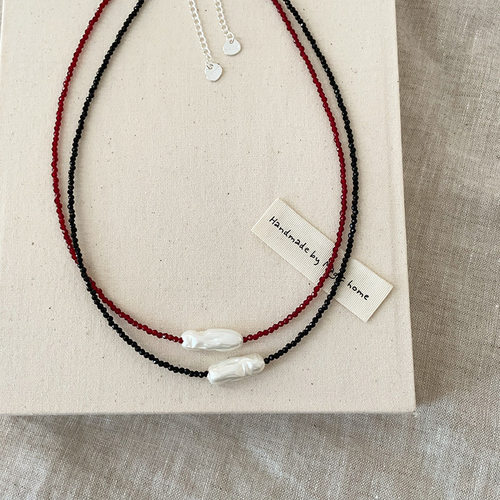 简约感水晶串珠珍珠项链女复古轻奢时尚气质百搭颈链锁骨链