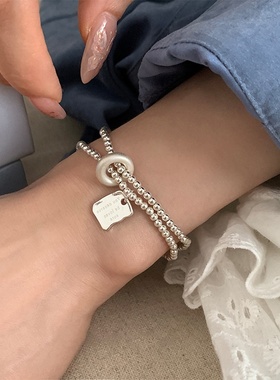 双层串珠不规则金属手链女设计感小众复古个性简约百搭气质手饰