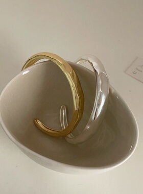 不规则金属手镯女感小众设计复古个性简约百搭气质时尚手饰