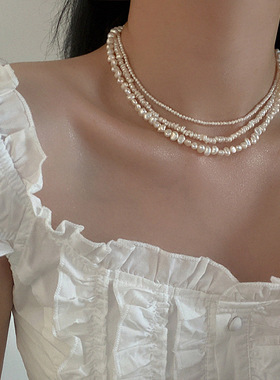 淡水珍珠系列项链女法式复古简约百搭气质优雅时尚个性颈链锁骨链
