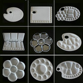 水粉调色盘水彩国画丙烯画油画梅花盘艺考集训绘画椭圆三线调色板