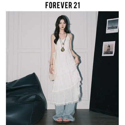 Forev21白色蕾丝吊带洋
