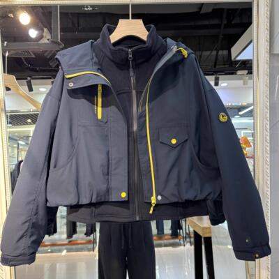 短款连帽冲锋衣德绒加厚