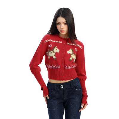 BIGGOLD马年红色植绒小马