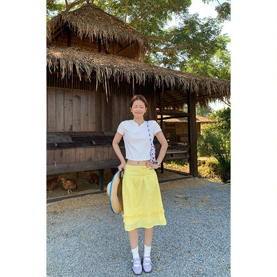 Th图画本黄色半身裙女甜