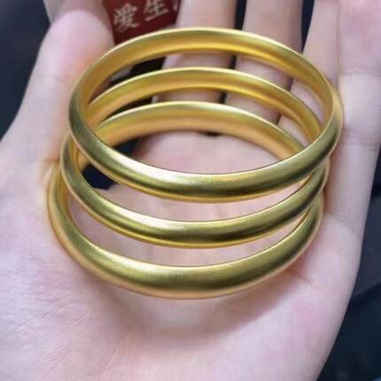 金包银古法手镯女款泥鳅背莲花心经传承素圈闭口镯子手环送礼物