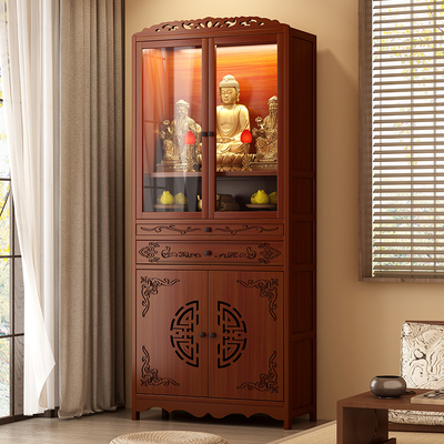 佛龛供桌佛台进门客厅风水玄关台家用新中式中堂供奉桌财神爷柜子