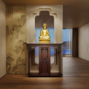 新中式玄关桌家用入户供台摆件供奉佛台供桌香案古风条案带门桌子