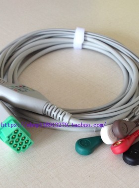 适用GE欧美达DASH3000 4000 1800 B20 B30 450五导马葵心电导联线