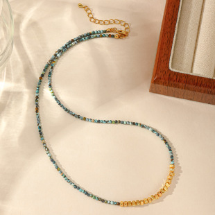 gary工作室极简风天然石串珠项链铜镀18k真金 小众感显气质不挑人