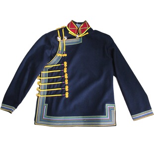 凉山彝族服饰男士上衣毛呢阿都秋冬新款外套