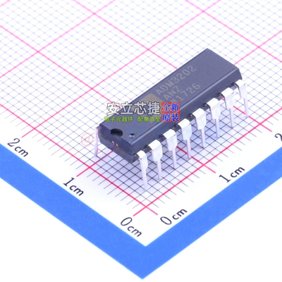 RS232芯片 ADM3202ANZ DIP-16 ADI(亚德诺) 电子元件配单全新原装