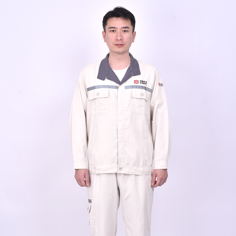 夏季中国中车工作服长袖套装男