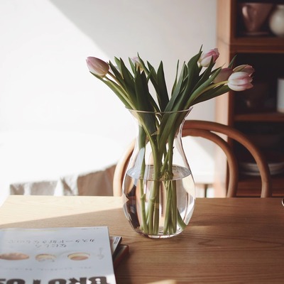 The Beauty 收集时光Camus say收腰玻璃花瓶毛茛郁金香简约