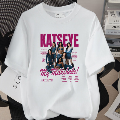 KATSEYE卡通印花纯棉T恤