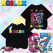 宽松休闲圆领上衣 ROBLOX卡通男女中小儿童短袖 夏季 新款