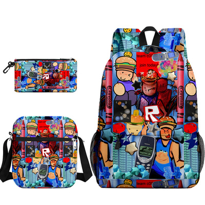 3D新品游戏印花书包笔袋挎包三