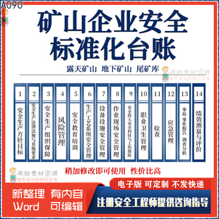 地下露天矿山企业安全生产标准化全套台账应急管理制度消防资料包