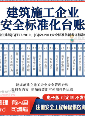 建筑工程施工企业安全生产标准化全套管理制度培训台账资料新编制