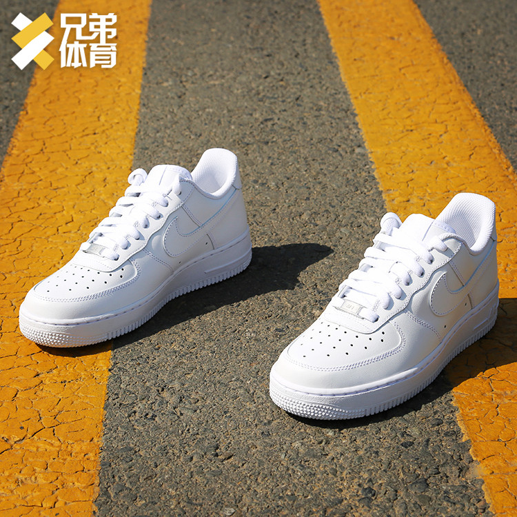 兄弟体育 NIKE AIR FORCE 1 AF1 全白 女子 休闲板鞋 315115-112