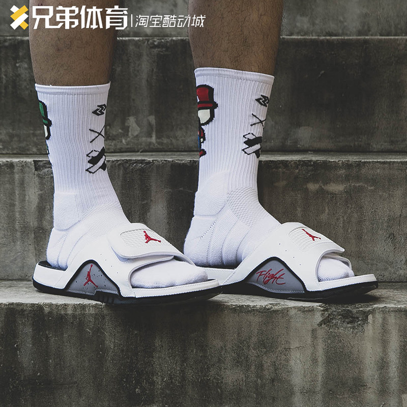 Brothers Sports AIR JORDAN HYDRO AJ4 Red black and white Velcro Sports sandals 532225-116in the Sports shoes new , Sports sandals  category - from Buy2taobao.com to provide professional Taobao agent buy service