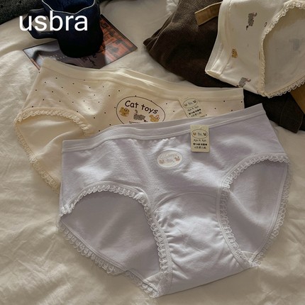"晒点可爱 yeee"【奶油猫咪】内裤女生纯棉7a抗菌加长裆全棉底裤