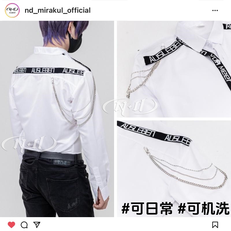 现货ND家祁煜不对称浪漫铁链衬衫毛衣针织开衫常服恋与深空cos服