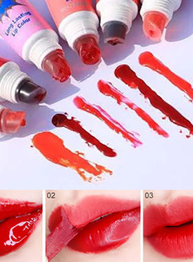 完全不沾杯火爆欧美INS撕拉式染色口红 保湿唇膜唇彩防水玩妆