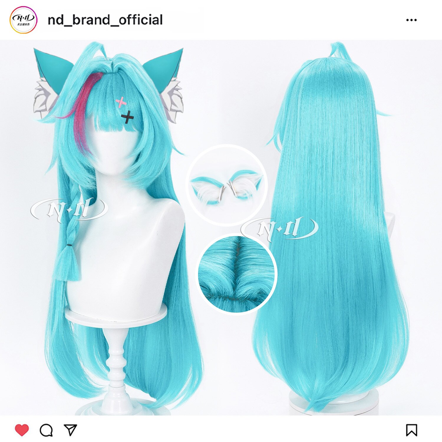 ND家】薄荷 异环 兽耳朵有售 Mint 80cm 角色造型款cos假发图片