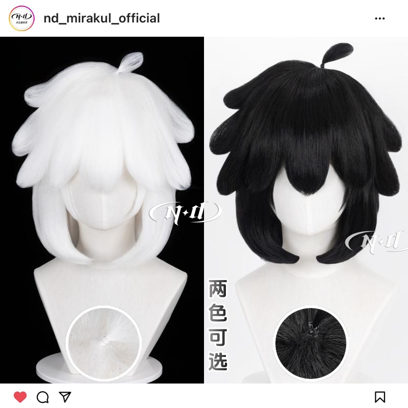 ND家】罗小黑黑白发 加厚玉米须好造型 罗小黑战记2角色款cos假发