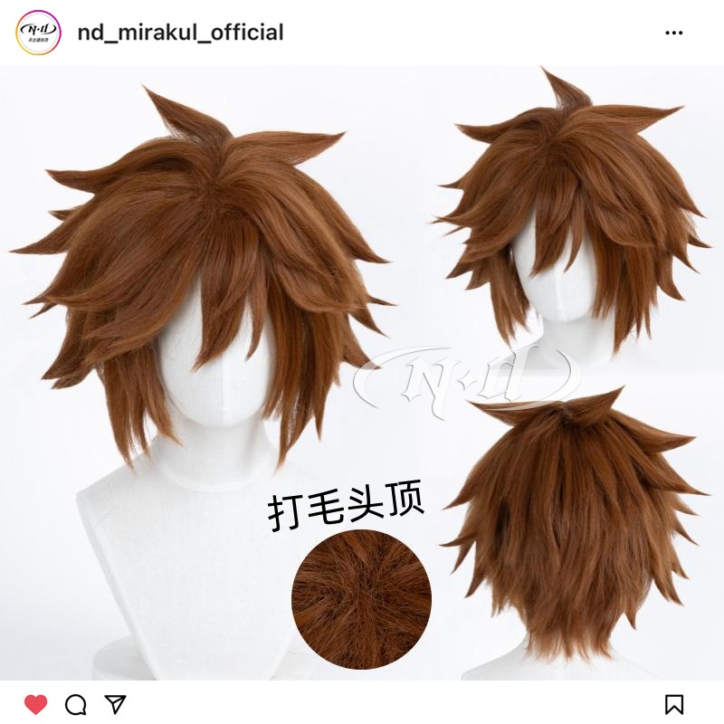 无需修剪ND家 索拉王国之心沢田纲吉泽天家庭教师玉米须cos假发