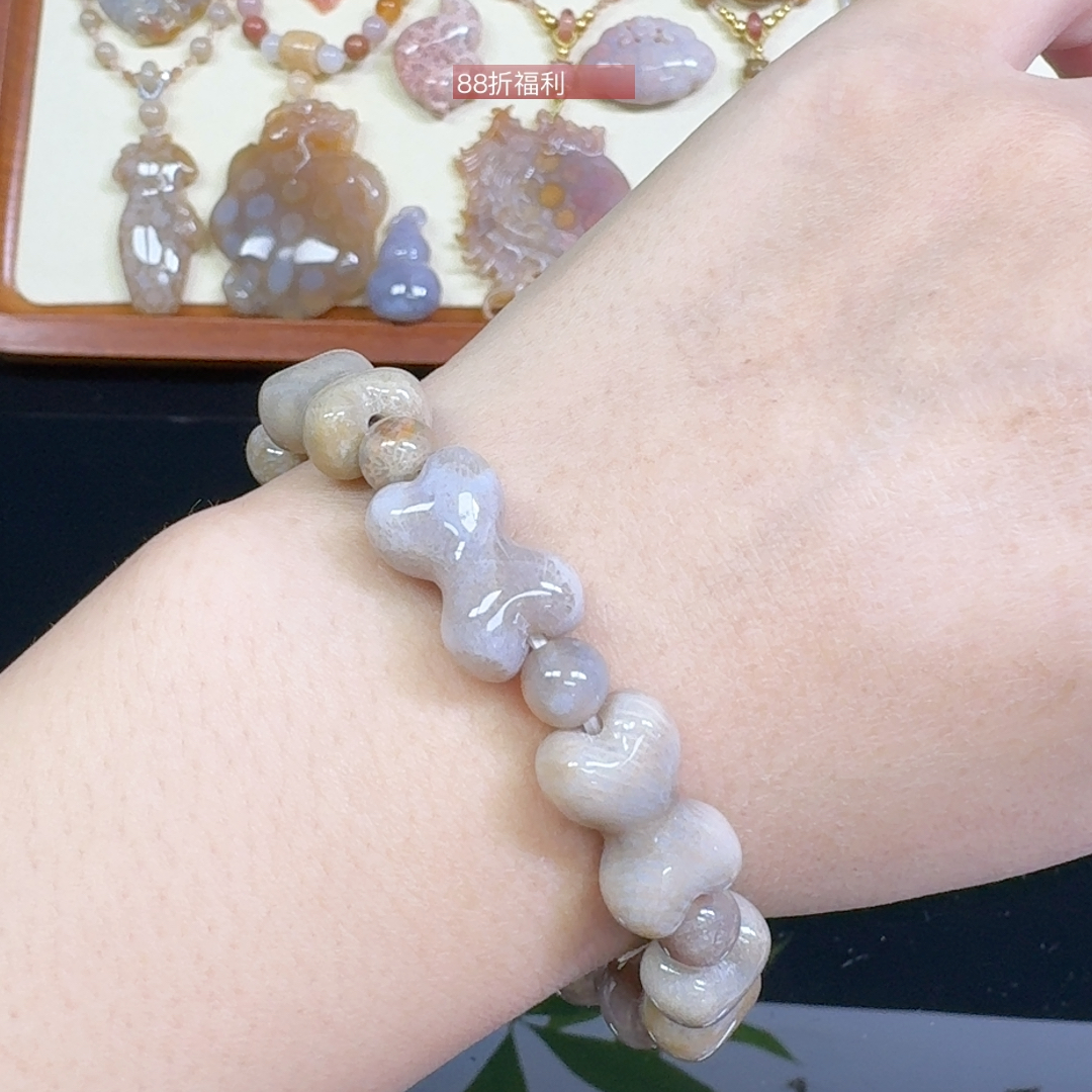 带花小骨头手串