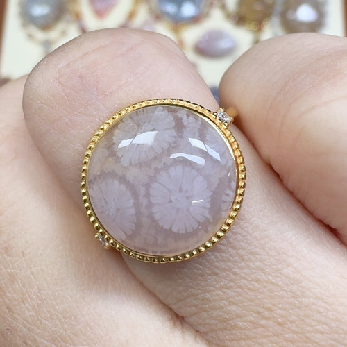 高冰 浅紫冰 清新蝴蝶花 托s925银