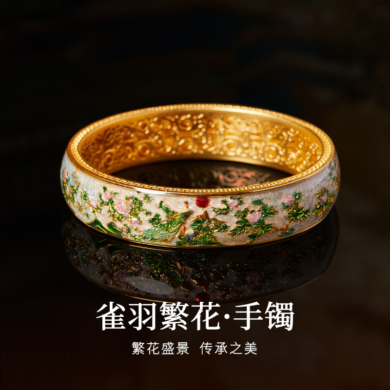 盛世皓月足银999古法花丝手镯