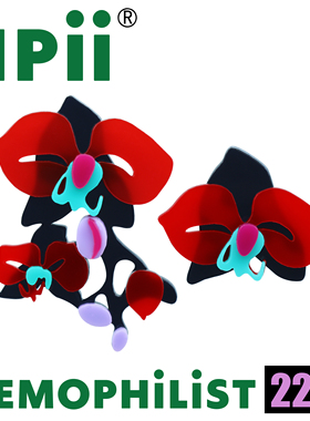 NPii22SS蝴蝶兰耳钉国风元素原创设计亚克力花花春夏红色绿色耳夹