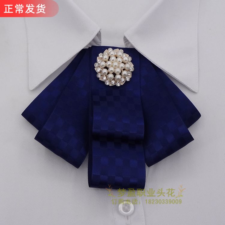 满包邮空姐银行酒店女士职业领花正装服务员女学生黑色领结商务