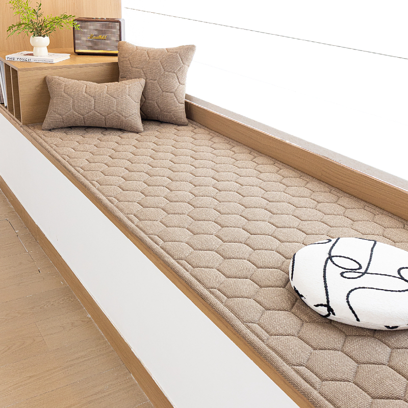 亚棉麻四季通用飘窗垫窗台垫阳台垫子防滑定制卧室海绵榻榻米坐垫