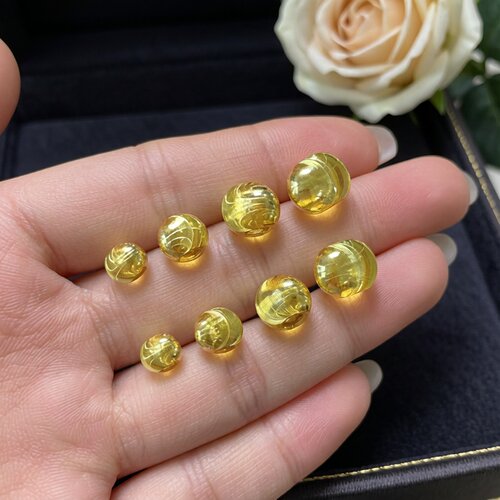 金辞珠宝{K}足金999黄金小金珠子猫眼珠光面珠转运珠定制DIY礼物