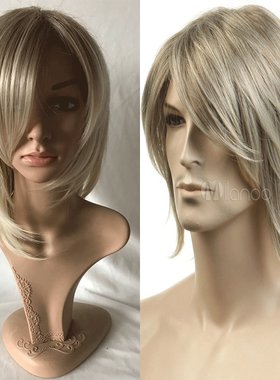 cosplay 欧美男士 金色男发黑人 原宿风反翘短发假毛假发 现货