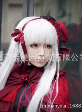 K RETURN OF KINGS栉名安娜cosplay假发 假毛 白色80cm长发长直发