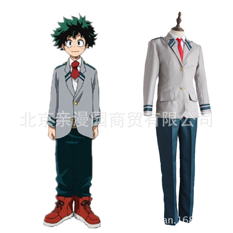 我的英雄学园轰焦冻绿谷出久cosplay衣服装 校服制服灰jk爆豪胜己