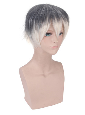 IDOLiSH7百Re:vale前辈组 灰色渐变白色混色 短发假毛cosplay假发