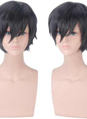 DARLING in the FRANXX黑色016广HIRO短发 假毛cos假发 反翘收脸