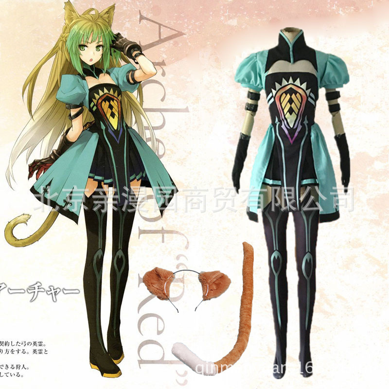 Fate/Apocrypha阿塔兰忒cosplay衣服装上衣裙子+假发假毛耳朵尾巴