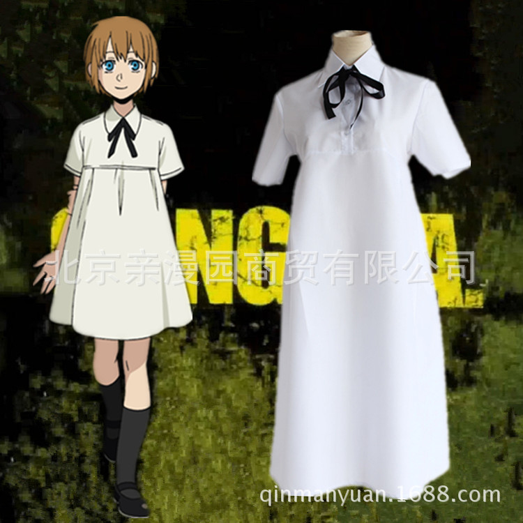 黑街GANGSTA妮娜cosplay衣服装女装的确良涤棉白色长连衣裙子Nina