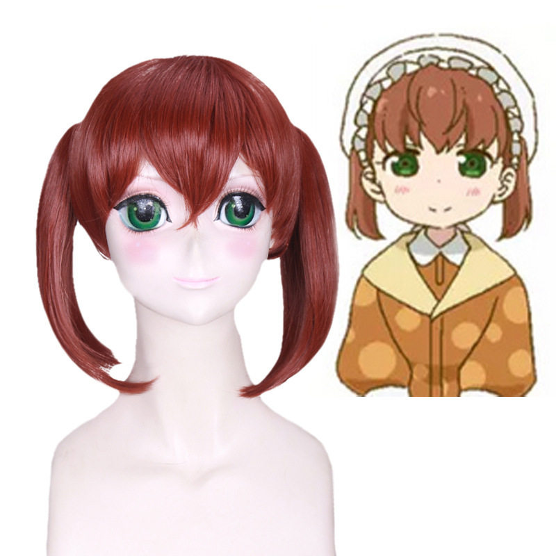 小林家的龙女仆 妹抖龙 才川乔吉 棕红色短发 双马尾 假毛cos假发