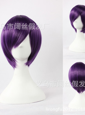 高杉晋助 野良神 夜斗wig深紫色 包脸收脸MSN短发cos假发假毛正品