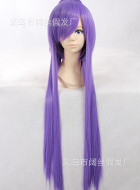 假发cosplay假毛V家GACKPOID神威茄子100cm米紫色长发 长直发马尾