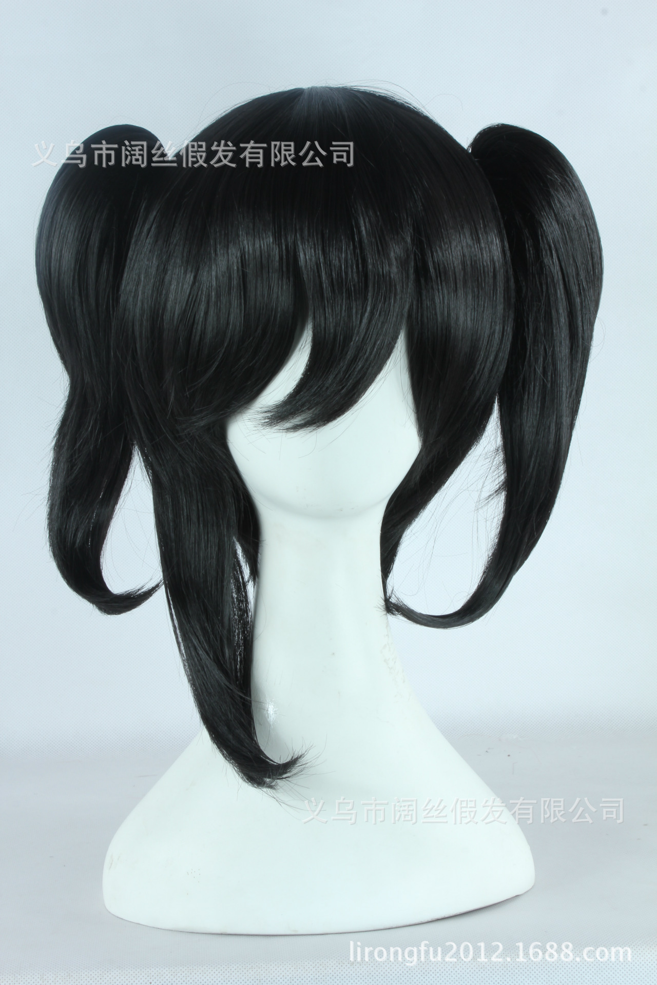 矢泽妮可黑色不对称双马尾假毛